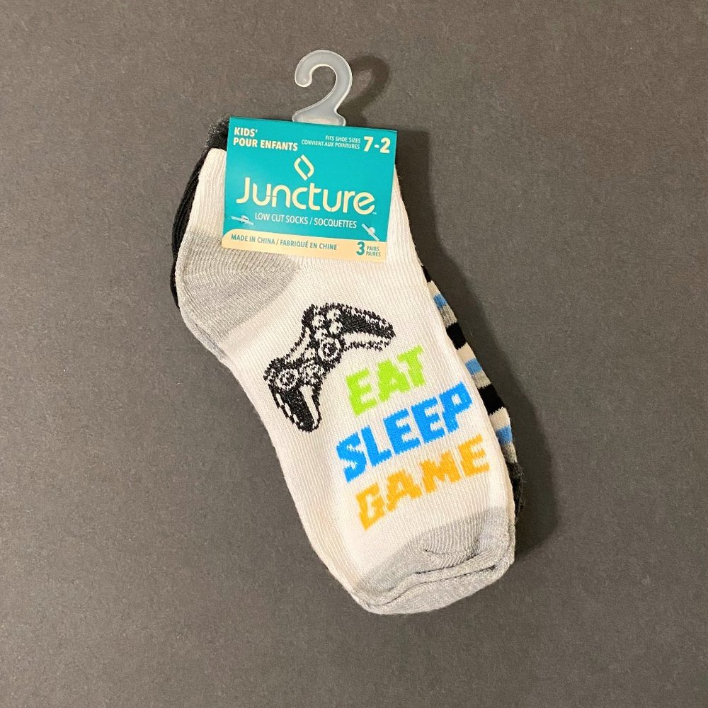 3pk • Kids low cut socks • Size 7-2 • JUNCTURE